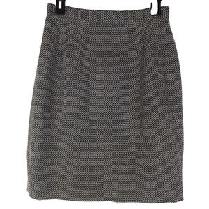 Vintage Marco Selini Pencil Skirt Gray Black Chevron Lined Made in USA Size 8